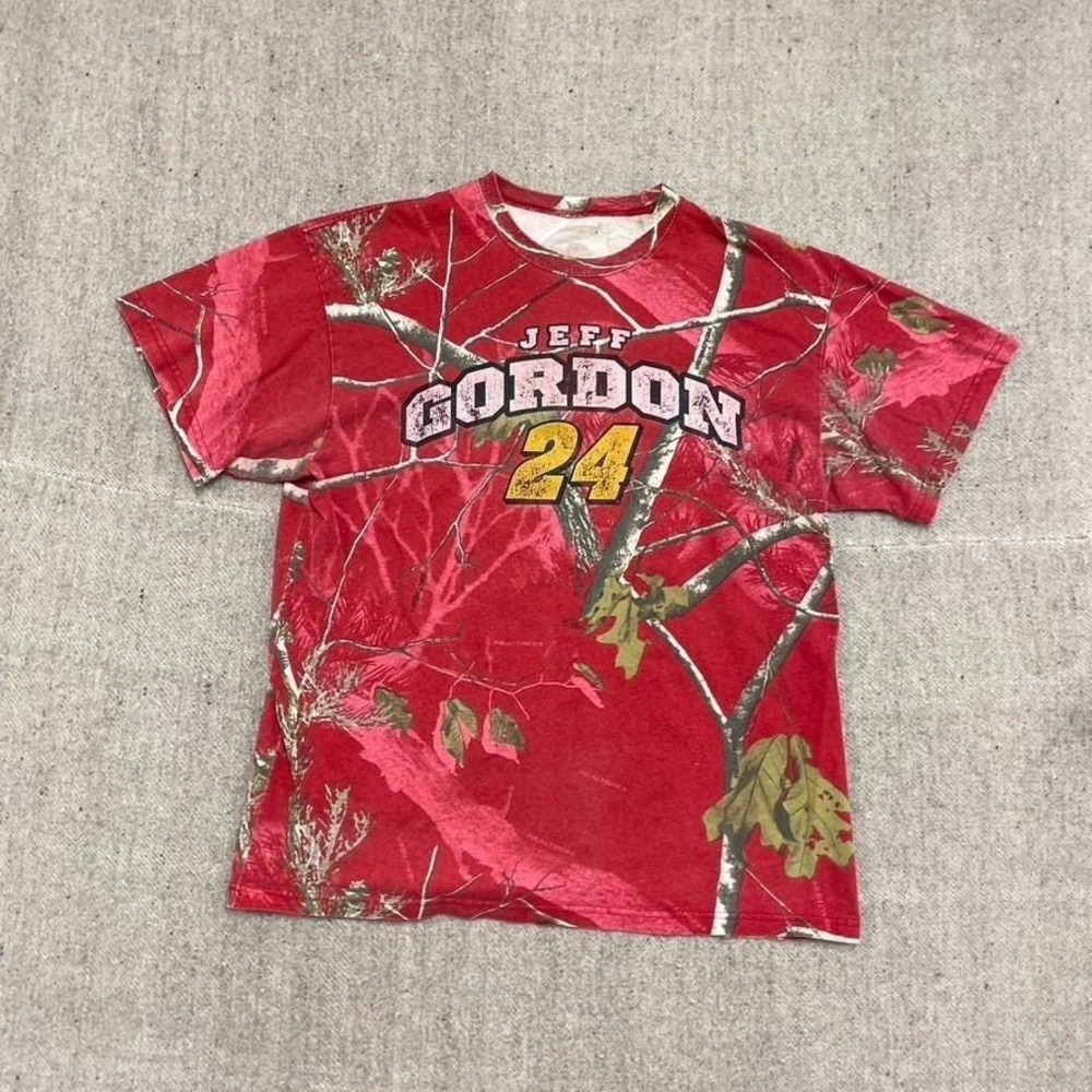 Vintage Jeff Gordon Woods Camo T-Shirt Men Large Red 2000s Realtree